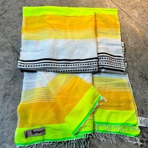 LemLem Sarong in white, black, tangerine.